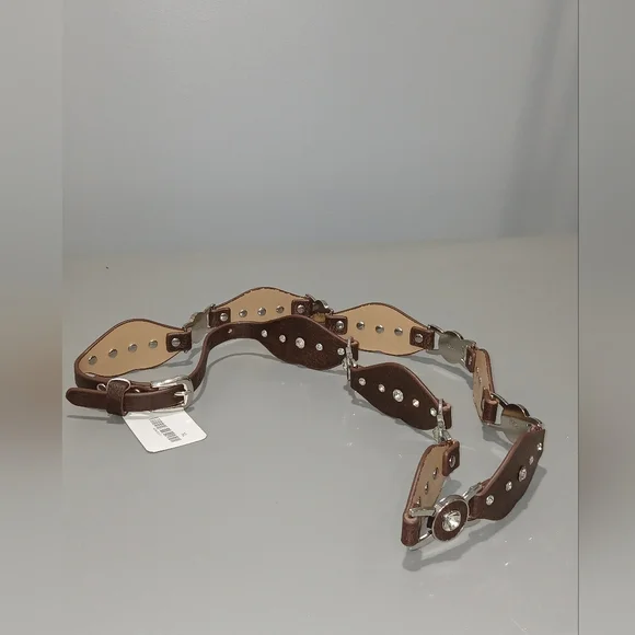 Fashion Woman Brown Belt with Rhinestone NWT - Picture 4 of 4